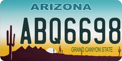 AZ license plate ABQ6698
