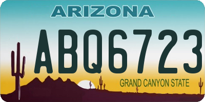 AZ license plate ABQ6723