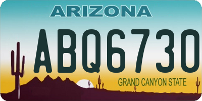 AZ license plate ABQ6730