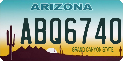 AZ license plate ABQ6740
