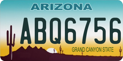 AZ license plate ABQ6756