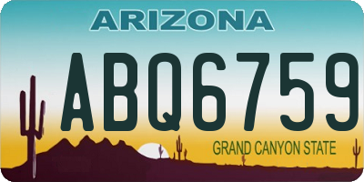 AZ license plate ABQ6759