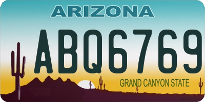 AZ license plate ABQ6769