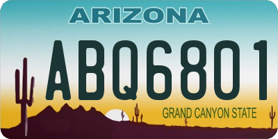 AZ license plate ABQ6801