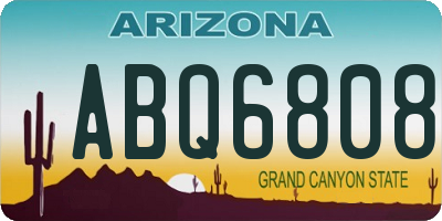 AZ license plate ABQ6808