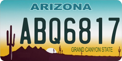 AZ license plate ABQ6817