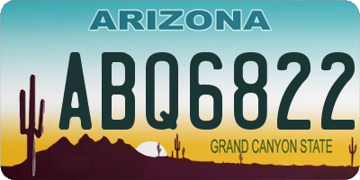 AZ license plate ABQ6822