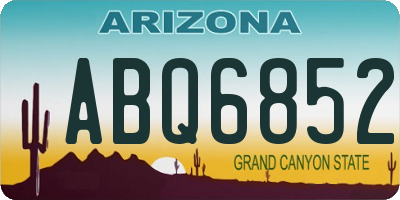 AZ license plate ABQ6852