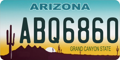 AZ license plate ABQ6860