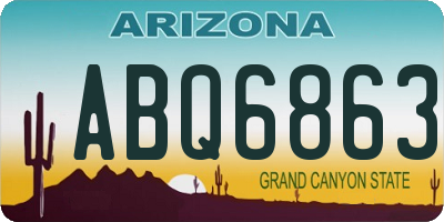 AZ license plate ABQ6863