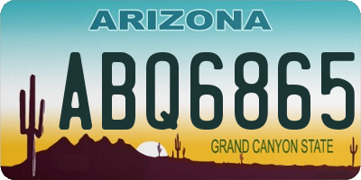 AZ license plate ABQ6865