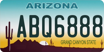 AZ license plate ABQ6888