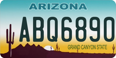AZ license plate ABQ6890