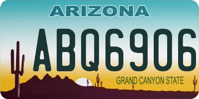 AZ license plate ABQ6906