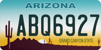 AZ license plate ABQ6927