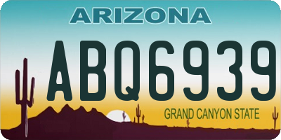 AZ license plate ABQ6939