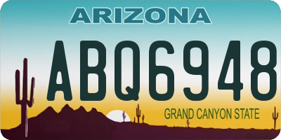 AZ license plate ABQ6948