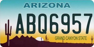 AZ license plate ABQ6957