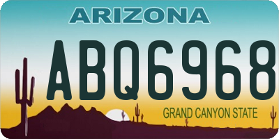 AZ license plate ABQ6968