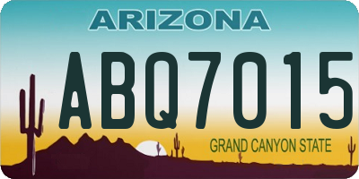 AZ license plate ABQ7015