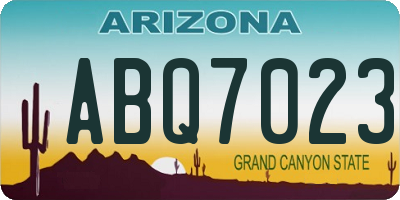 AZ license plate ABQ7023