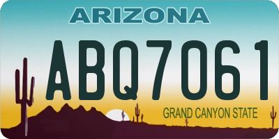 AZ license plate ABQ7061