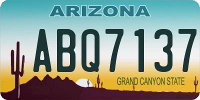 AZ license plate ABQ7137