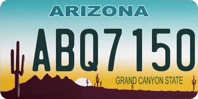 AZ license plate ABQ7150