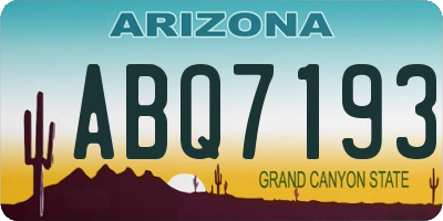 AZ license plate ABQ7193