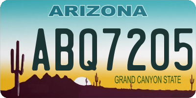 AZ license plate ABQ7205
