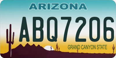 AZ license plate ABQ7206