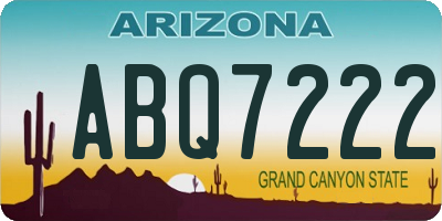 AZ license plate ABQ7222