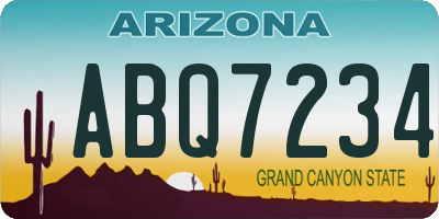 AZ license plate ABQ7234