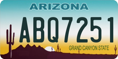 AZ license plate ABQ7251