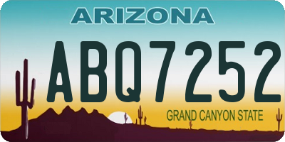 AZ license plate ABQ7252