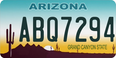 AZ license plate ABQ7294