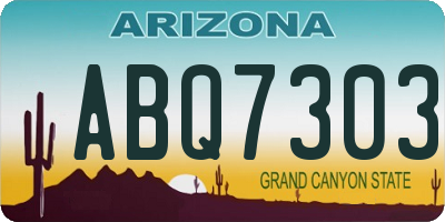 AZ license plate ABQ7303