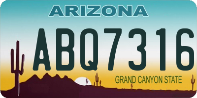 AZ license plate ABQ7316