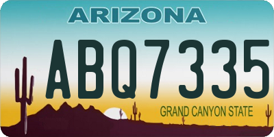 AZ license plate ABQ7335