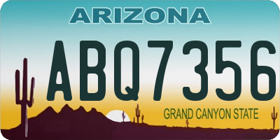 AZ license plate ABQ7356