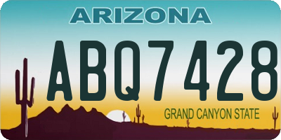 AZ license plate ABQ7428