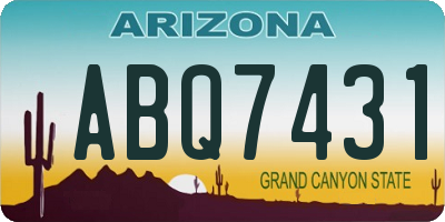 AZ license plate ABQ7431