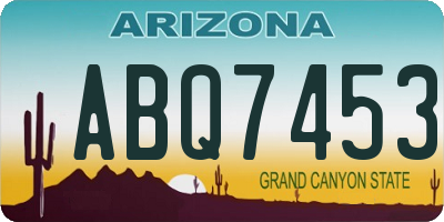 AZ license plate ABQ7453