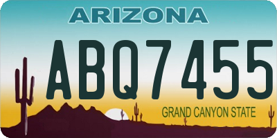 AZ license plate ABQ7455