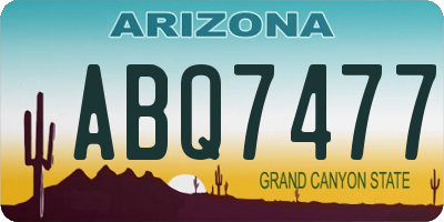 AZ license plate ABQ7477