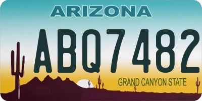 AZ license plate ABQ7482