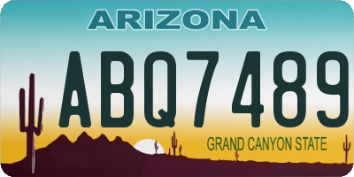 AZ license plate ABQ7489