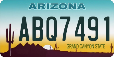 AZ license plate ABQ7491