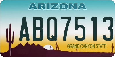 AZ license plate ABQ7513