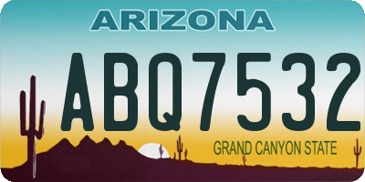 AZ license plate ABQ7532